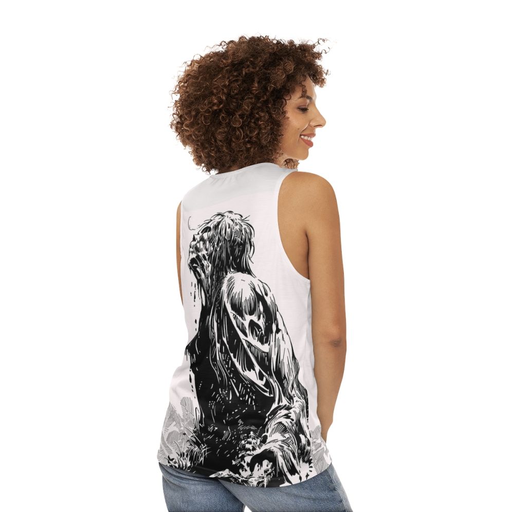 Bernie Wrightson horror comics unisex tank top - women back