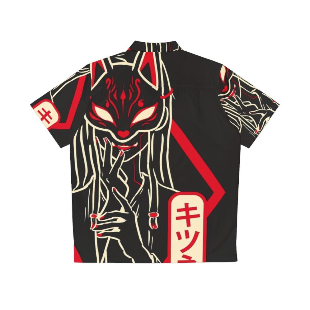 Kitsune Red Spirit Fox Hawaiian Shirt - Back