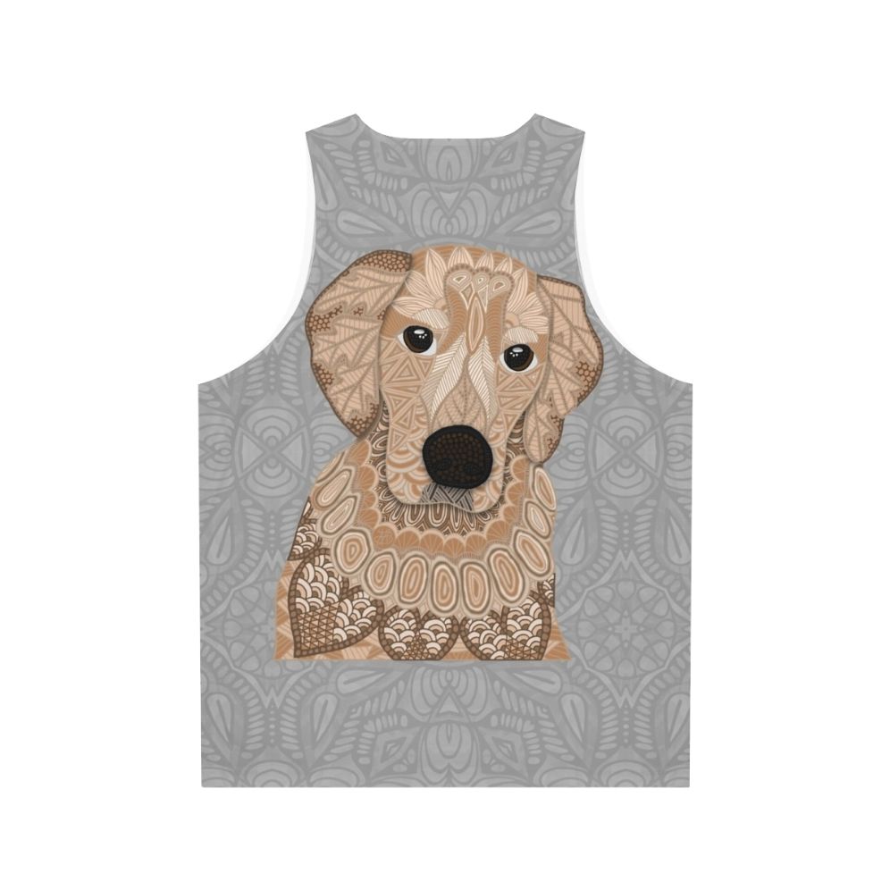 Golden Retriever dog wearing a tank top - Back