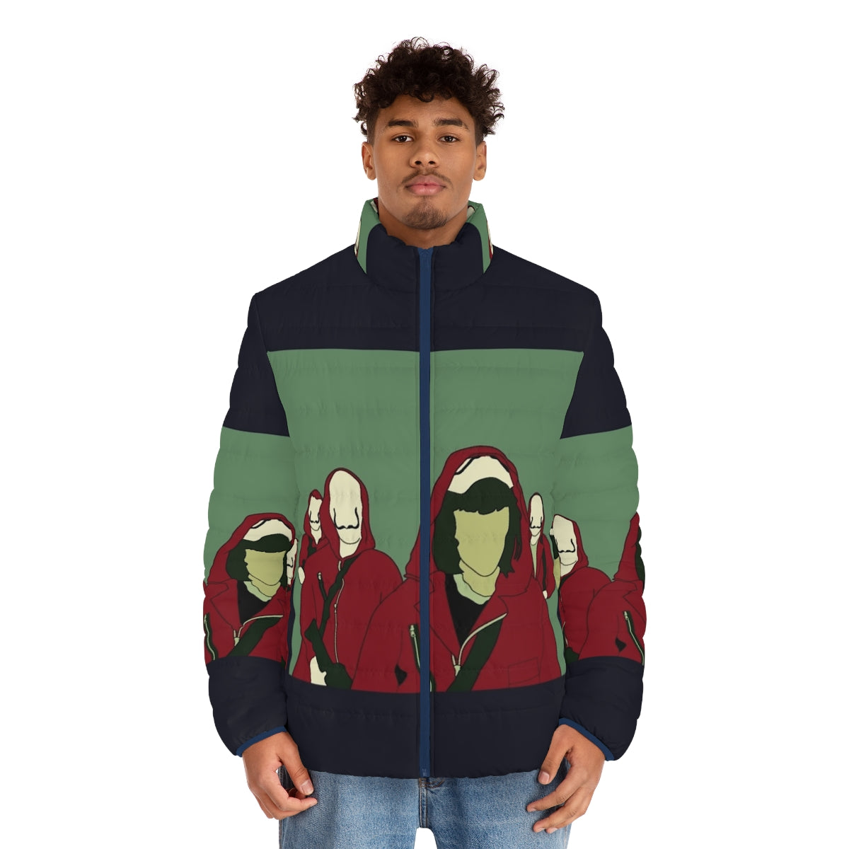 "Money Heist La Casa De Papel Puffer Jacket - Official Netflix Series Merchandise" - men front