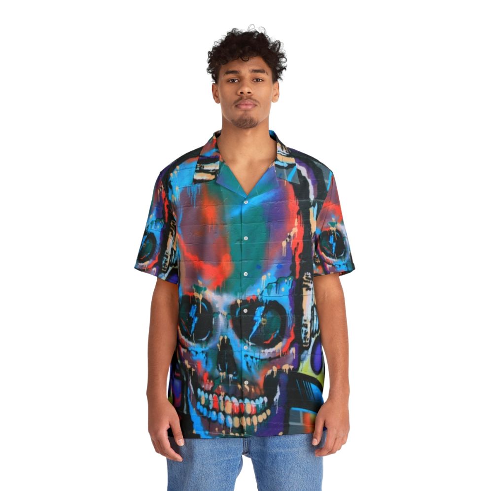 Graffiti Hawaiian Shirt with Colorful Patterns - People Front