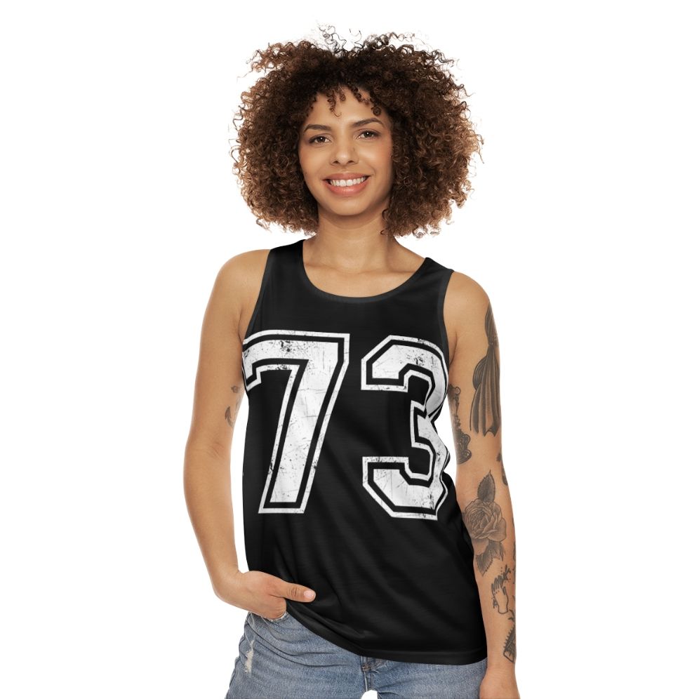 Number 73 Jersey Sports Unisex Tank Top - women