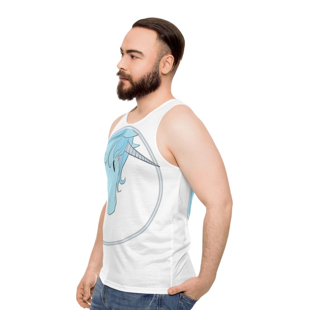 The Last Unicorn Unisex Tank Top featuring a beautiful unicorn - men side