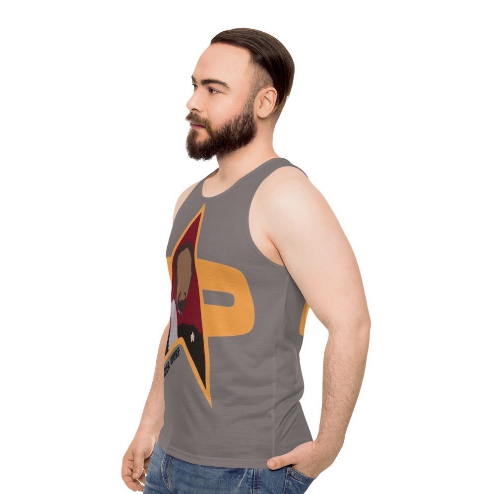 Star Trek DS9 Lieutenant Commander Worf Klingon Unisex Tank Top - men side