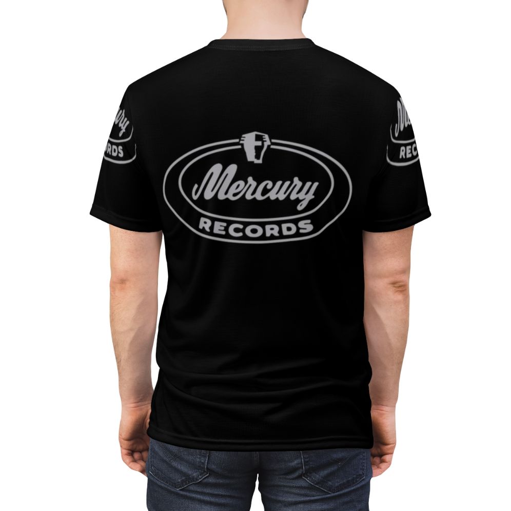 Retro-style t-shirt featuring the iconic Mercury music label logo - men back