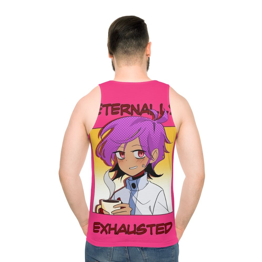 Tired and Exhausted Anime Webtoon Unisex Tank Top - men back