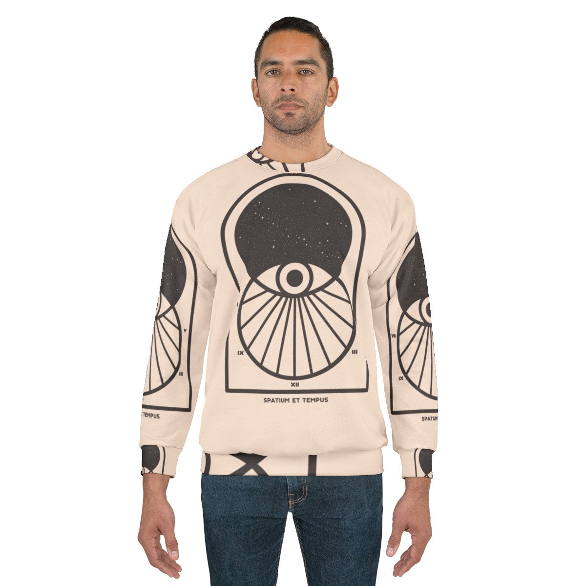 Space and Time Minimalist Sweatshirt - Sci-Fi Inspired Design - men