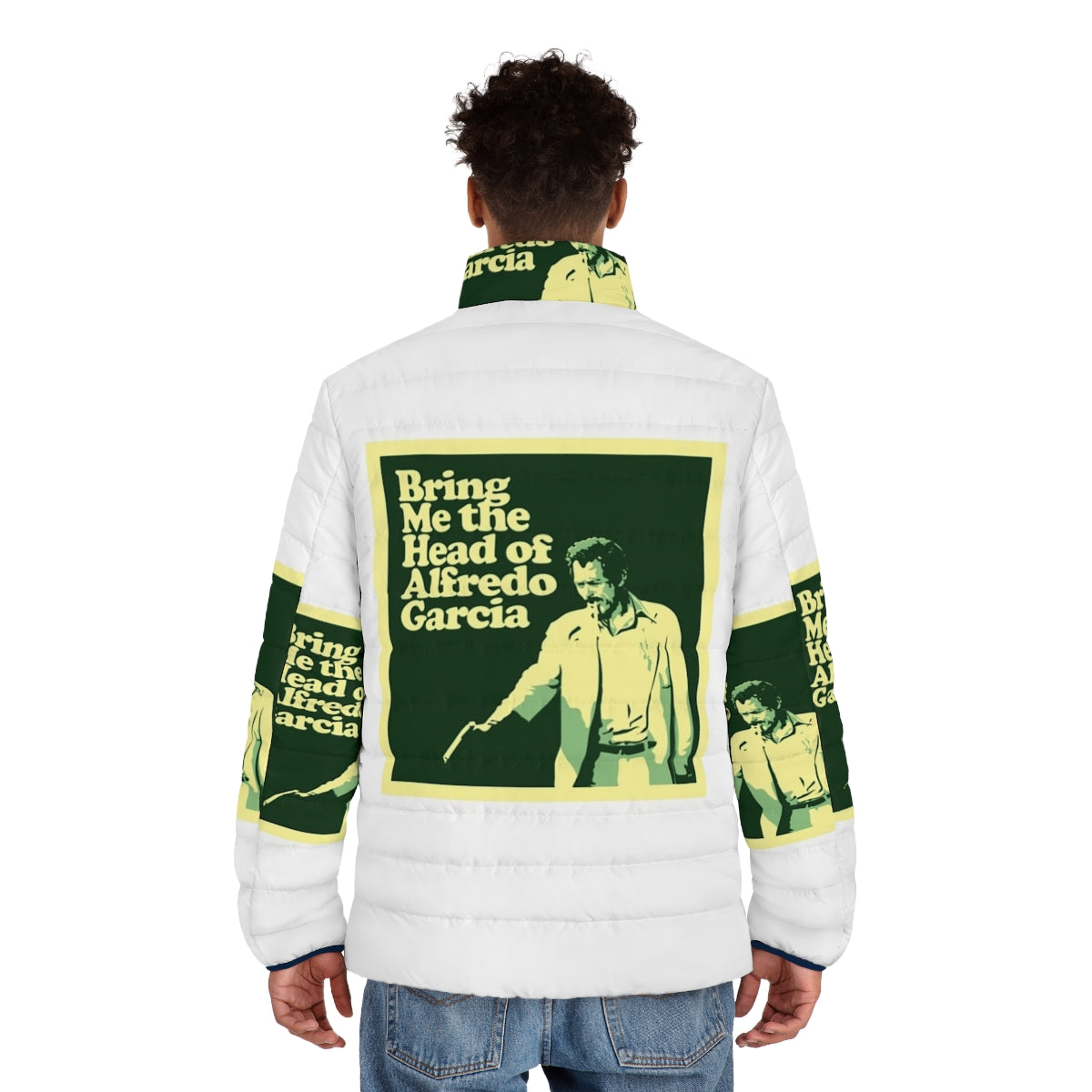 Alfredo Garcia Puffer Jacket featuring iconic 70s movie imagery - men back