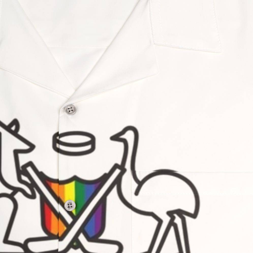 Australian LGBT Ice Hockey Hawaiian Shirt - Detail