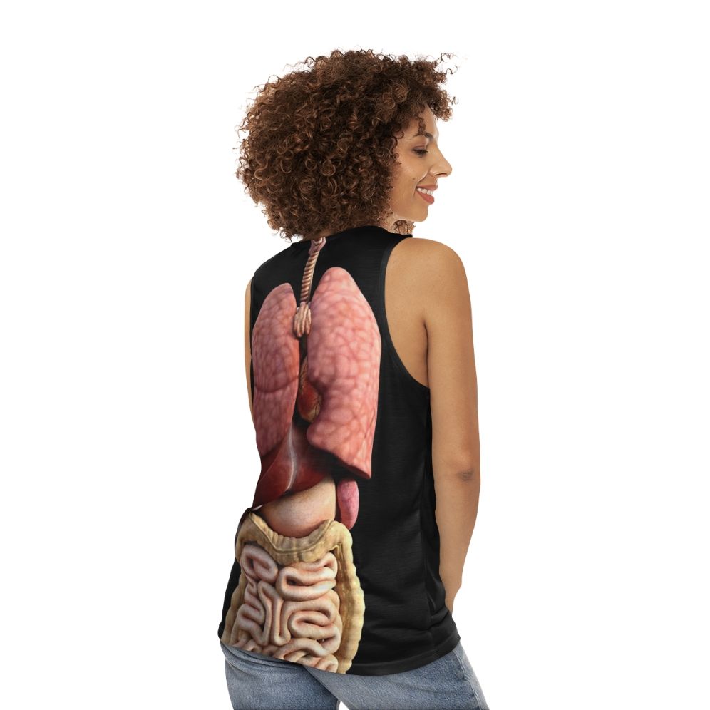 Humorous "My Internal Organs" unisex tank top - women back