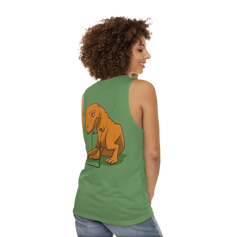 Dinosaur T-Rex Unisex Tank Top - women back