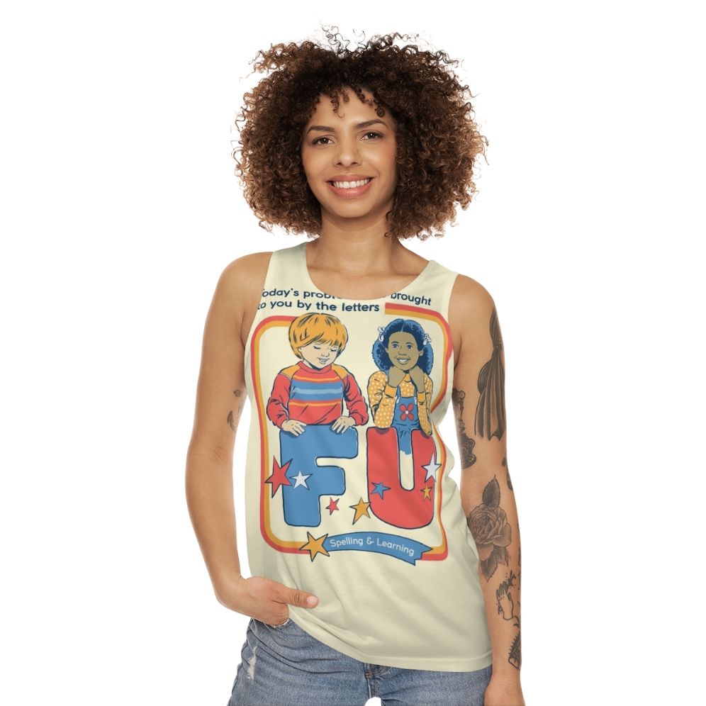 Vintage sarcastic 'Today's Problems' unisex tank top - women