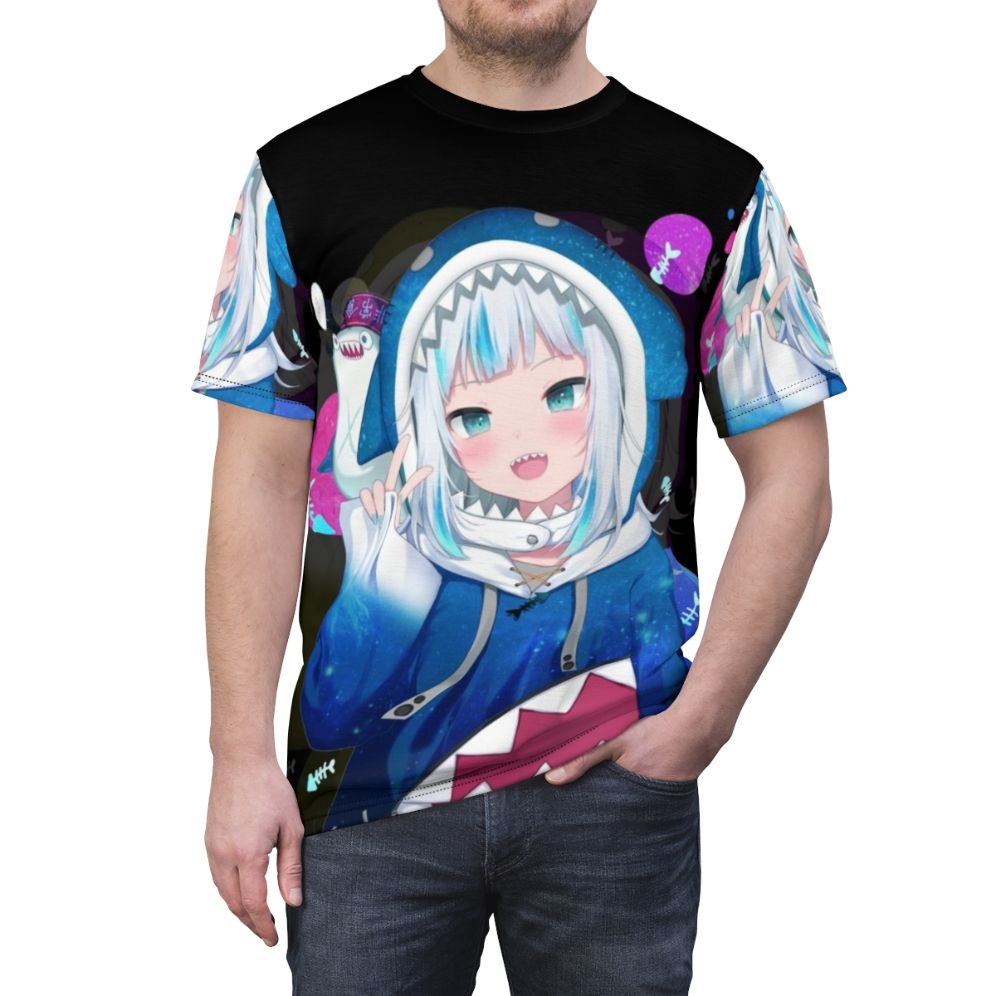 Gawr Gura inspired anime virtual youtuber t-shirt design - men front