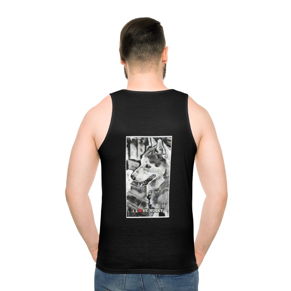 Husky Dog Unisex Tank Top - men back