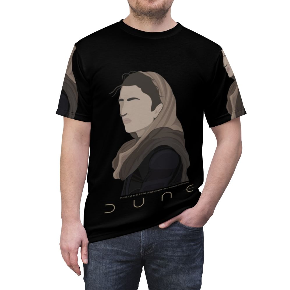 Dune inspired t-shirt featuring the character Chani - men front