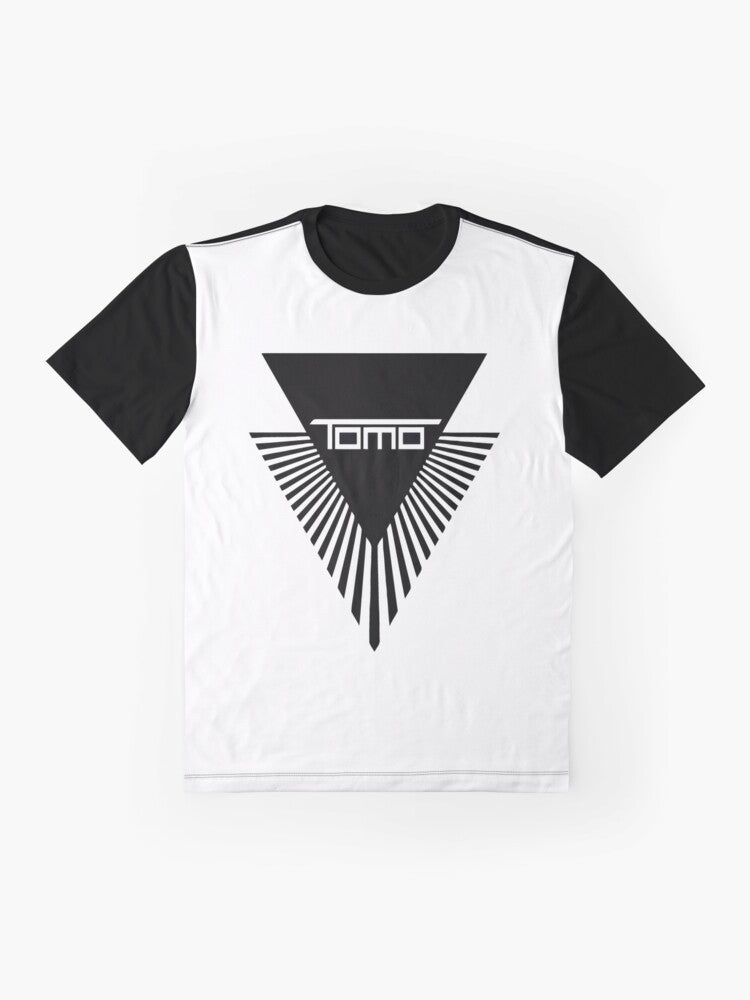 Tomo graphic t-shirt with surfboard design - Flat lay