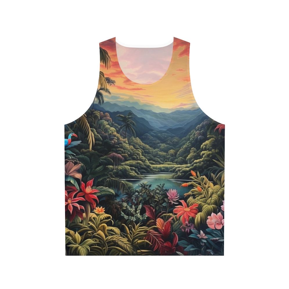 Tropical landscape nature inspired unisex tank top