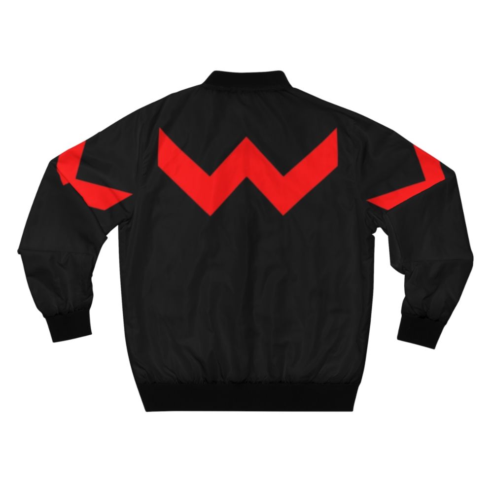 Wonderful Wonder Man Bomber Jacket in comic book style - Back