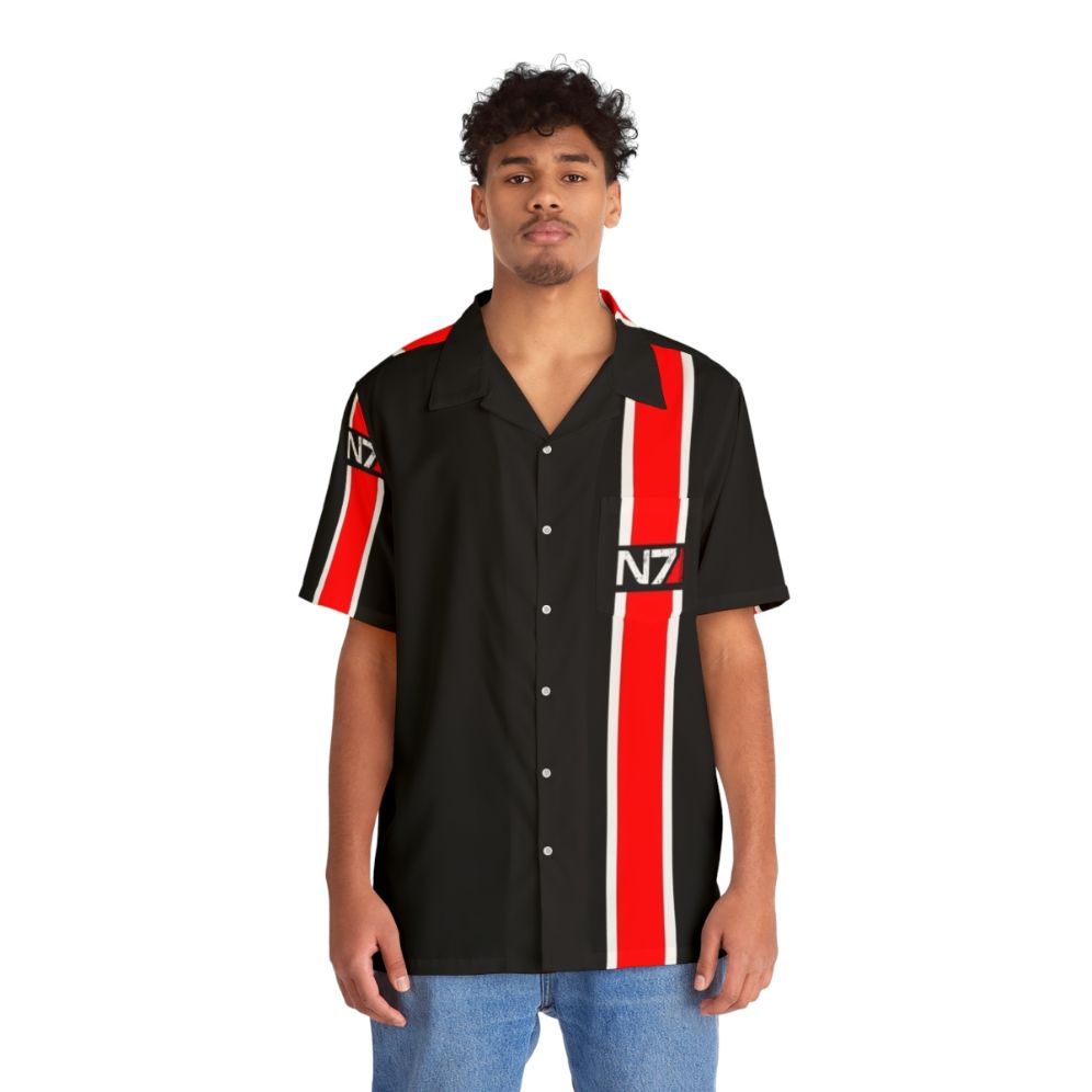 Mass Effect N7 Red Hawaiian Shirt - People Front