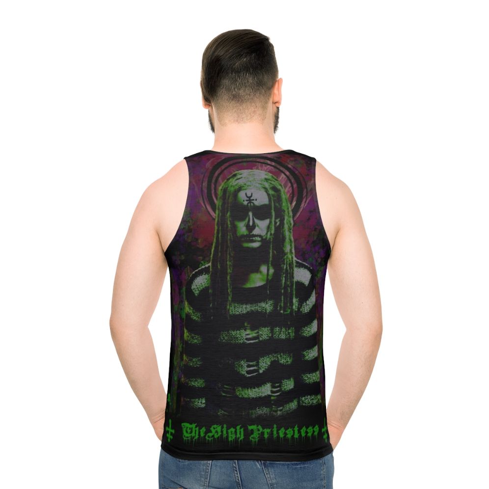 The High Priestess Unisex Horror Movie Tank Top - men back