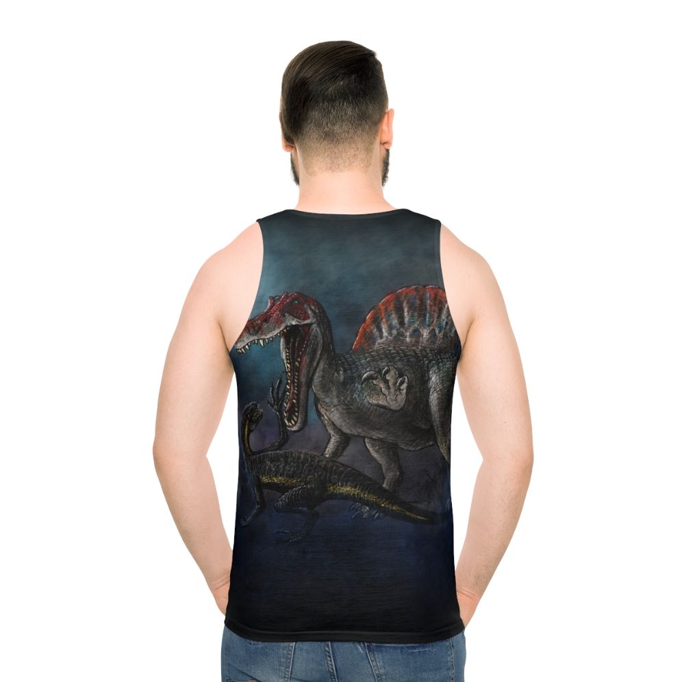 Dinosaur Battle Unisex Tank Top - men back