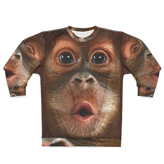 Hyper Realistic Baby Orangutan Monkey Sweatshirt