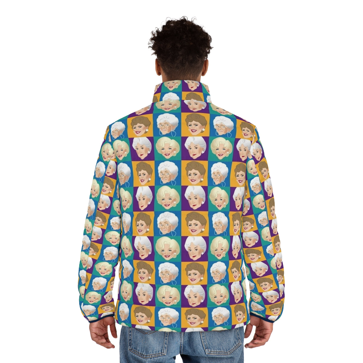 Golden Girls Puffer Jacket featuring the iconic cast of the classic TV show - men back