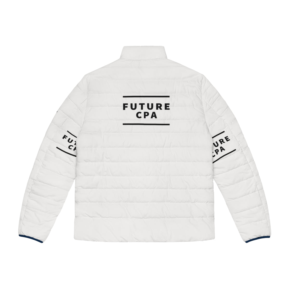 Future CPA Stylish Text Design Puffer Jacket - Back