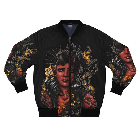 Karlach Demon Bomber Jacket, Baldur's Gate 3 inspired apparel