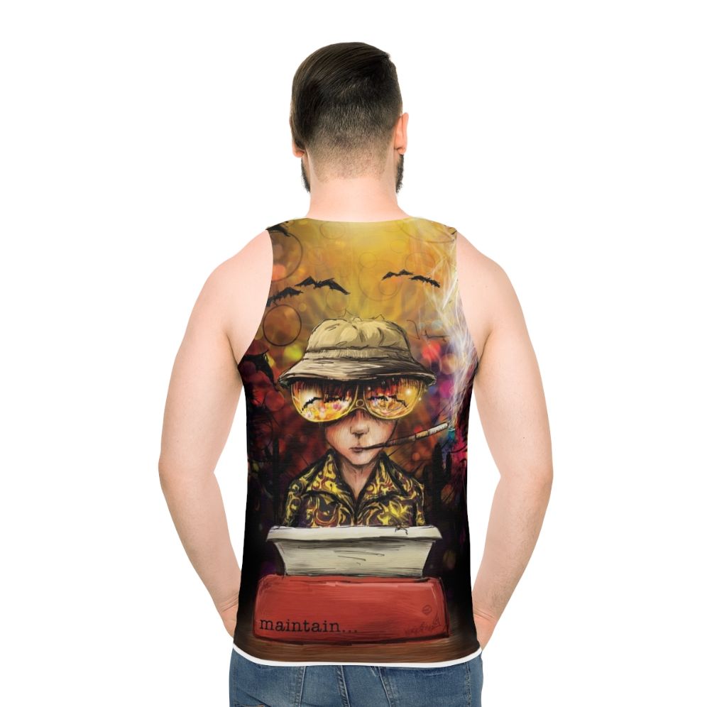 Unisex tank top inspired by the gonzo journalism of Hunter S. Thompson - men back