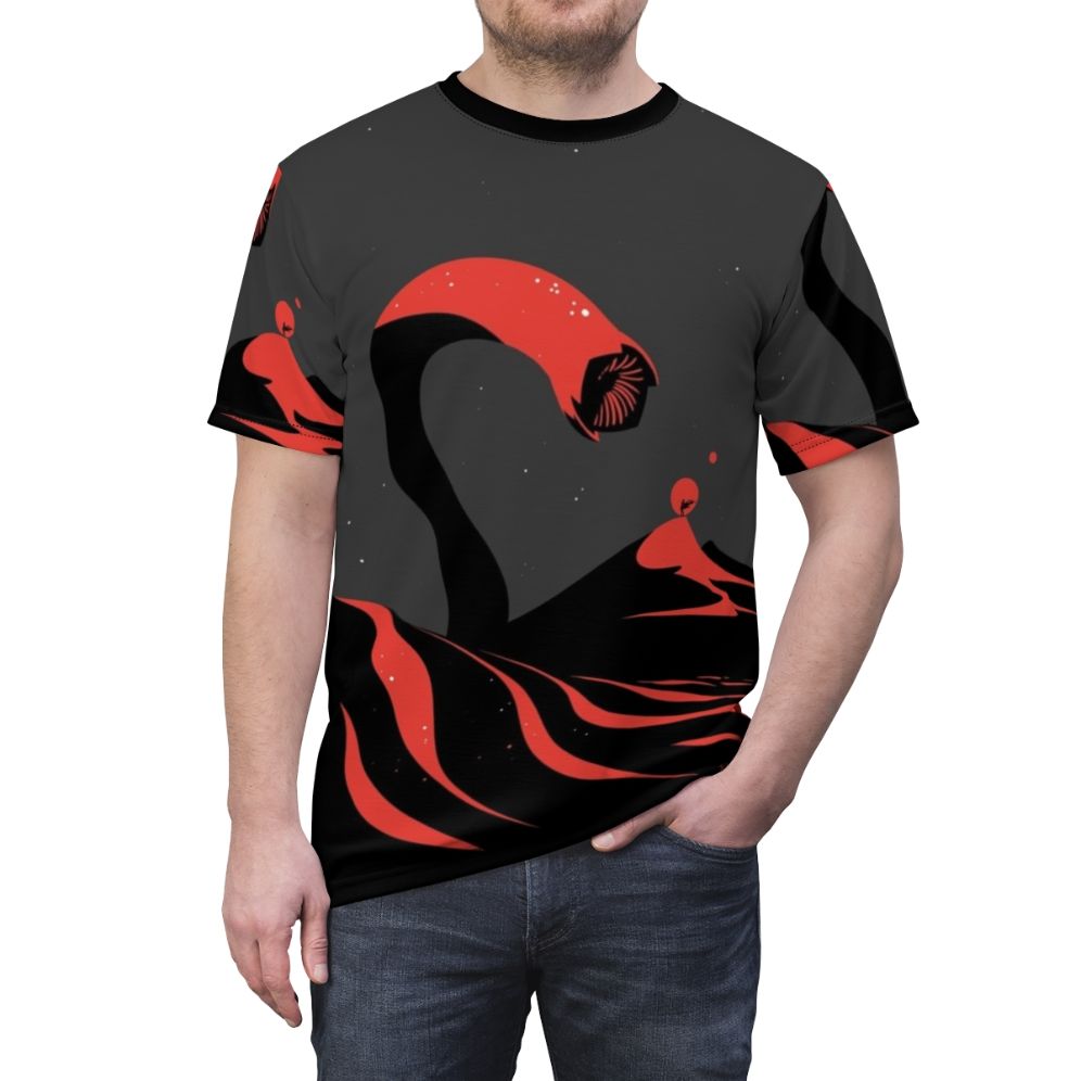 Sandworm Inspired T-shirt Design - Unofficial Dune Fan Merchandise - men front