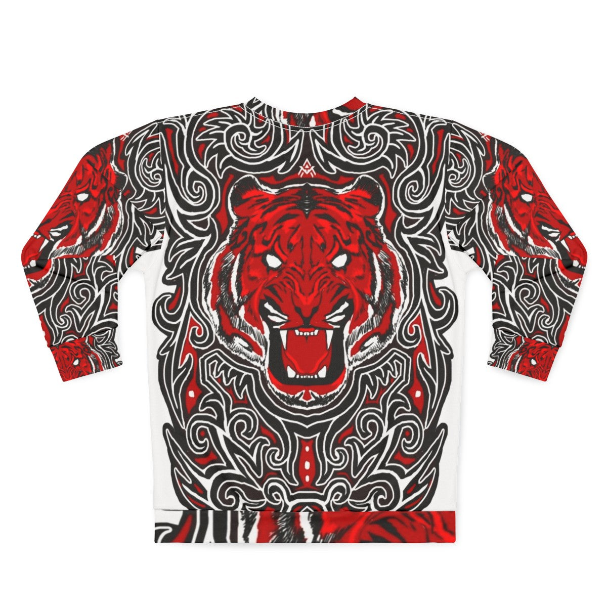 Batak Inspired Red Tiger Angry Monster Sweatshirt - Back