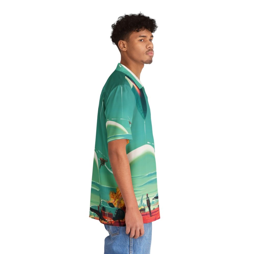 No Man's Sky Horizon Hawaiian Shirt featuring a space-themed design - People Pight