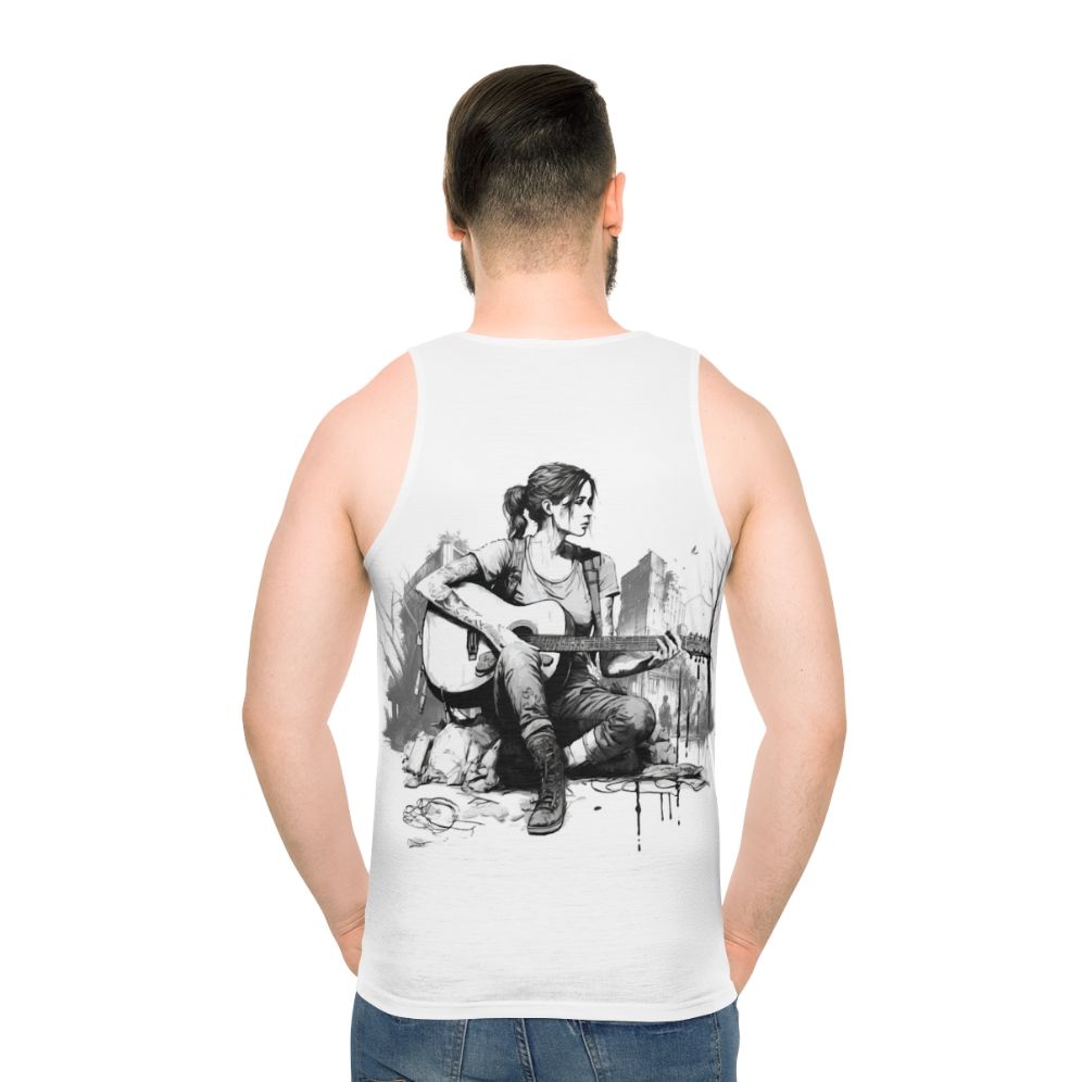 Ellie from The Last of Us video game fanart unisex tank top - men back