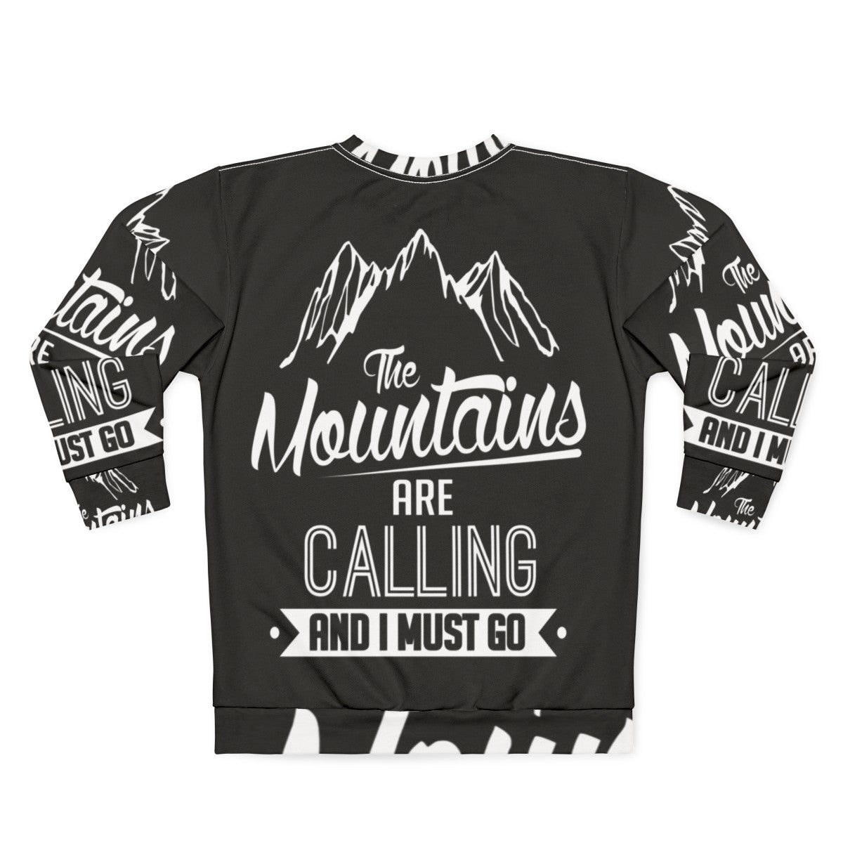 Mountains Calling Skiing Sweatshirt - Back