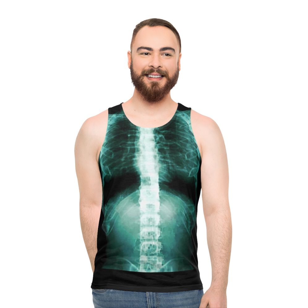 Unisex x-ray anatomy tank top with skeletal system design - men