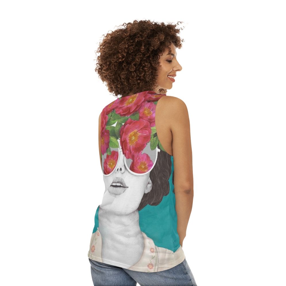 Optimist Rose Tinted Glasses Unisex Tank Top - women back