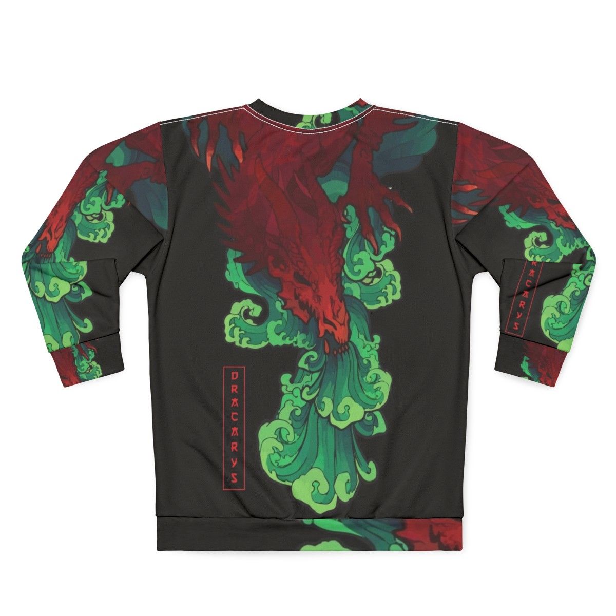 Japanese Dracarys Sweatshirt with Dragon Graphic - Back