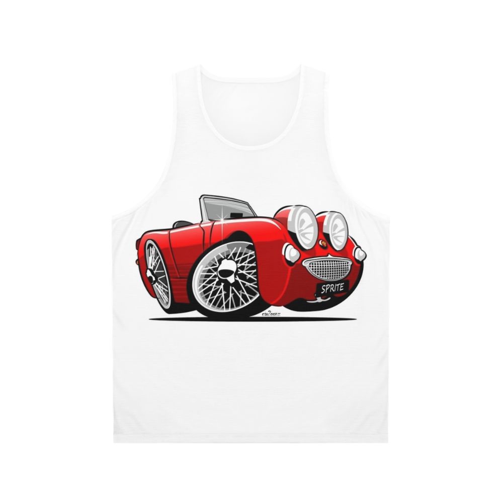 Austin Healey Sprite sports car graphic unisex tank top