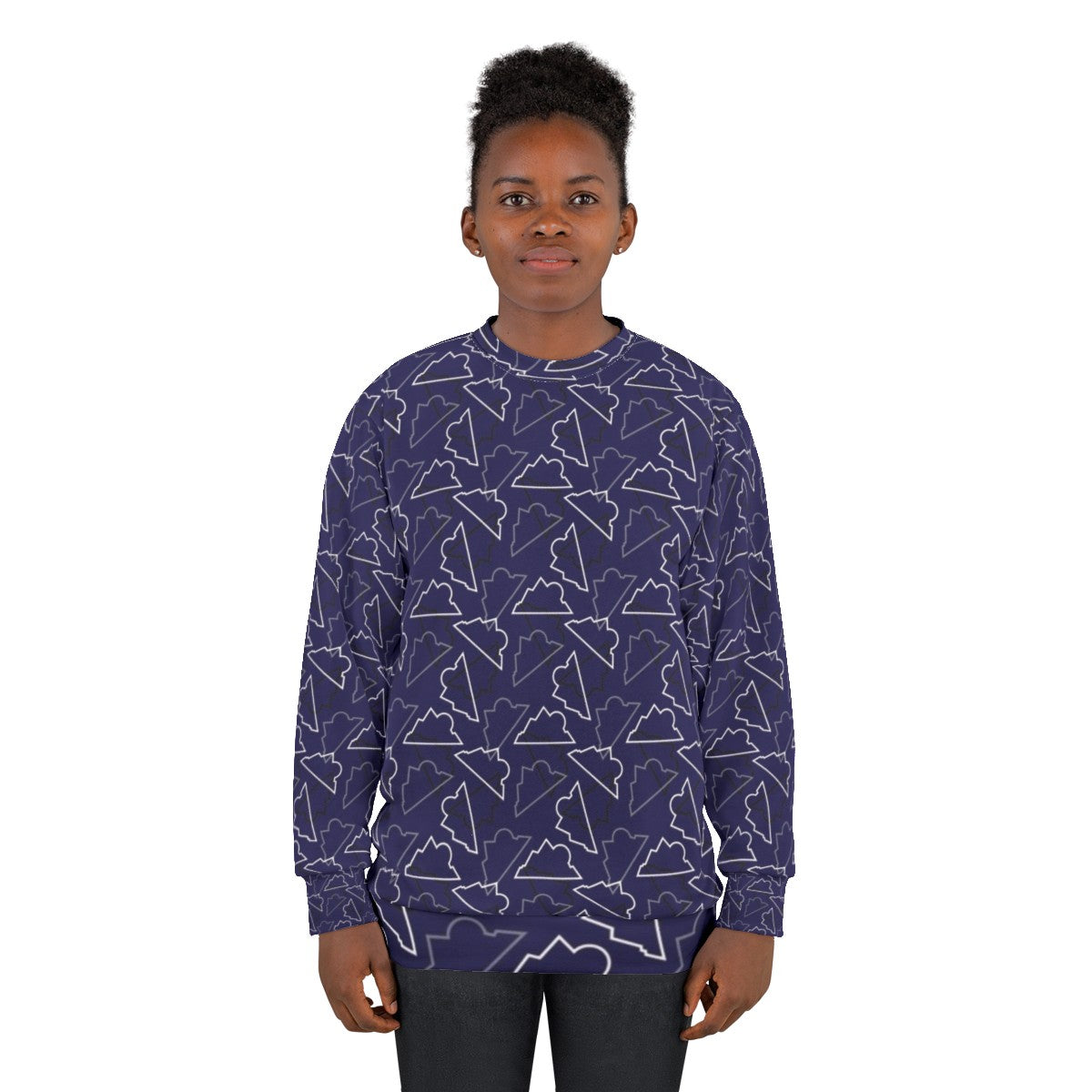 Colorado Rockies Pattern Purple Background Sweatshirt - women