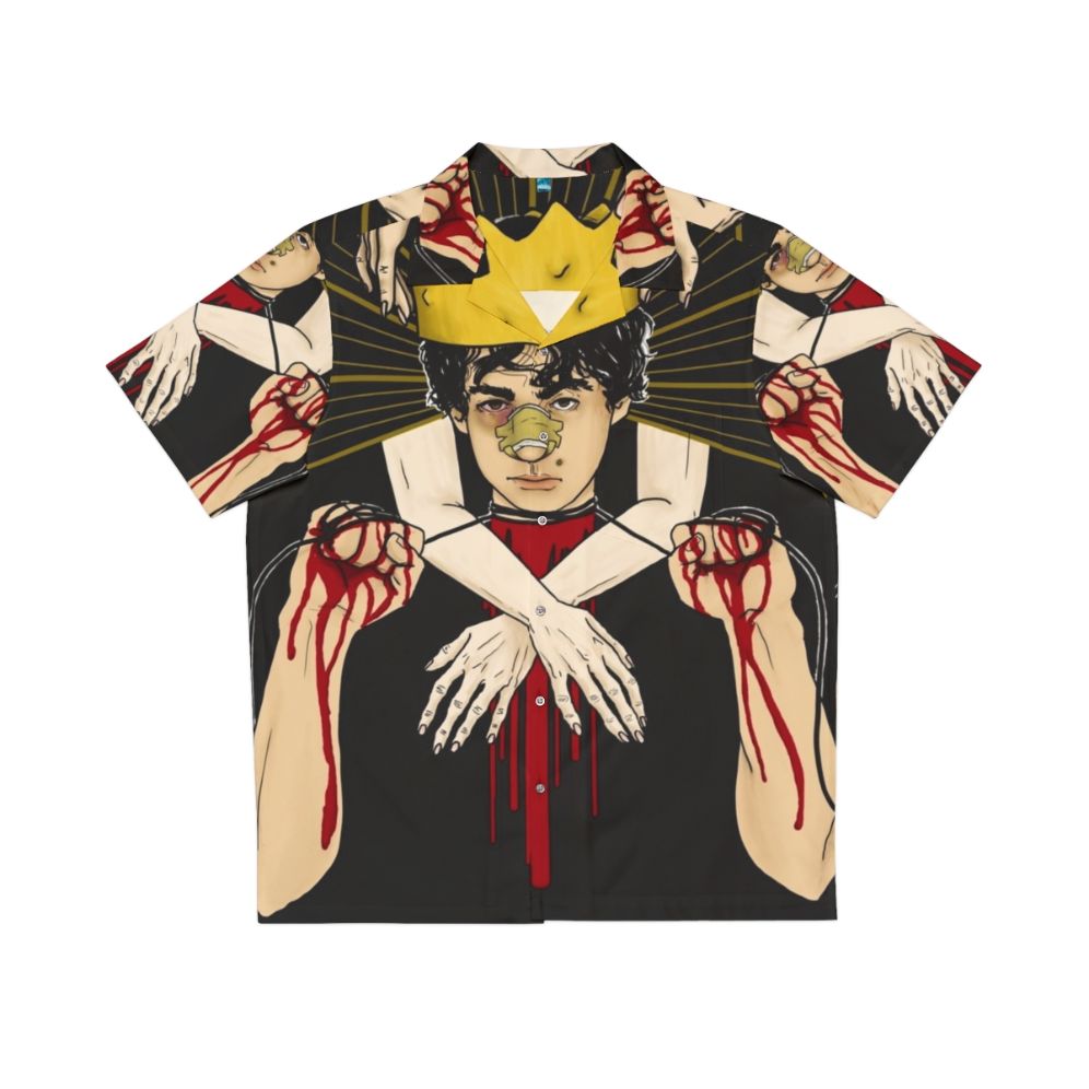 Hereditary Hawaiian horror movie inspired shirt with blood imagery