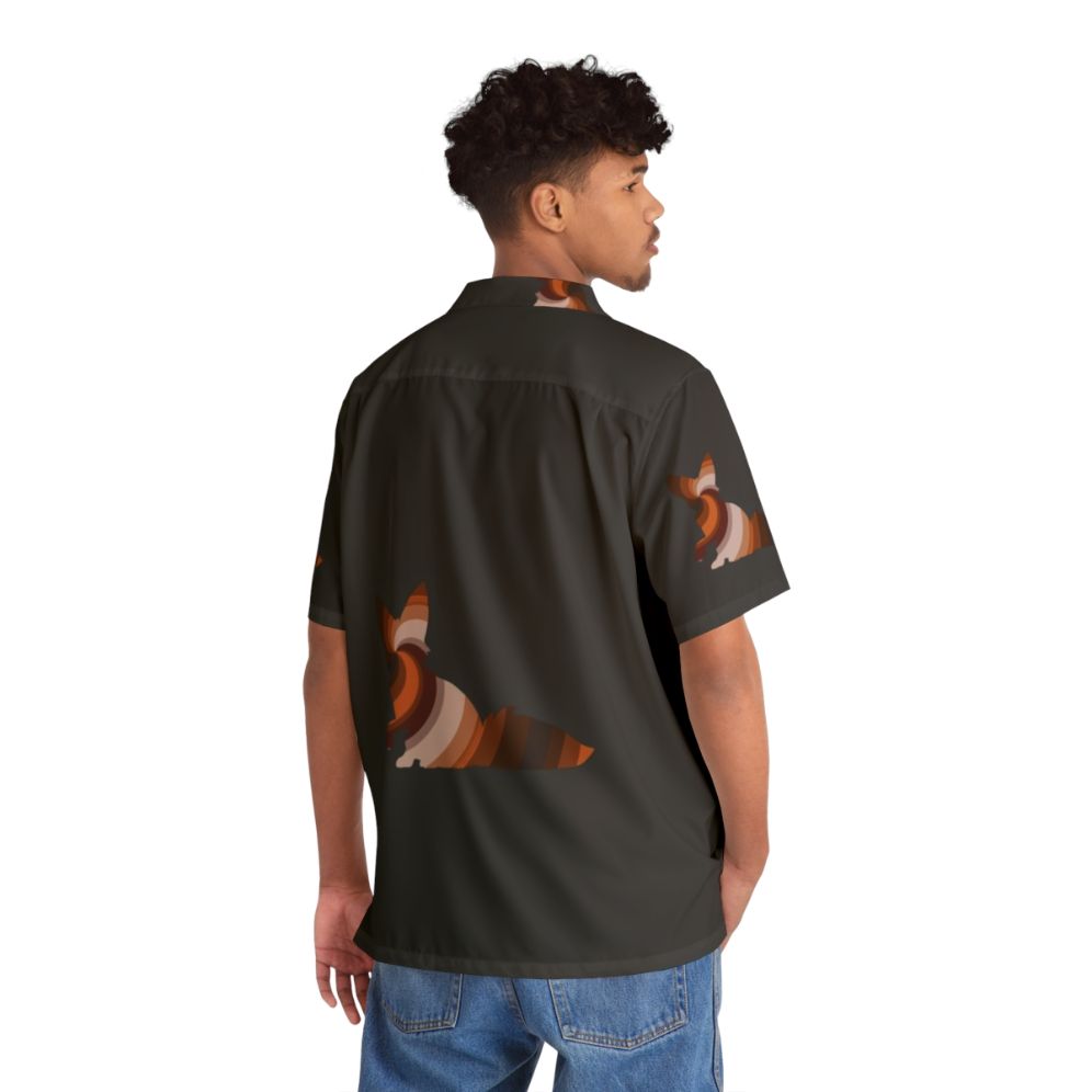 fox hawaiian shirt with vibrant forest animal print design - People Back