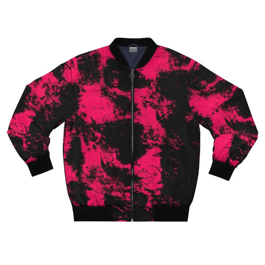 Punk pink and black bomber jacket with abstract design