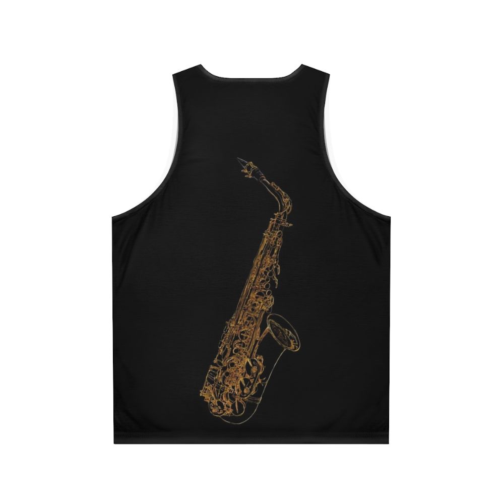 Saxophone Jazz Blues Art Design Unisex Tank Top - Back