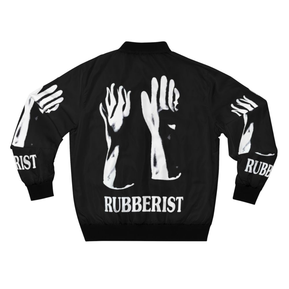 Personalized vintage-style bomber jacket with custom gloves design - Back