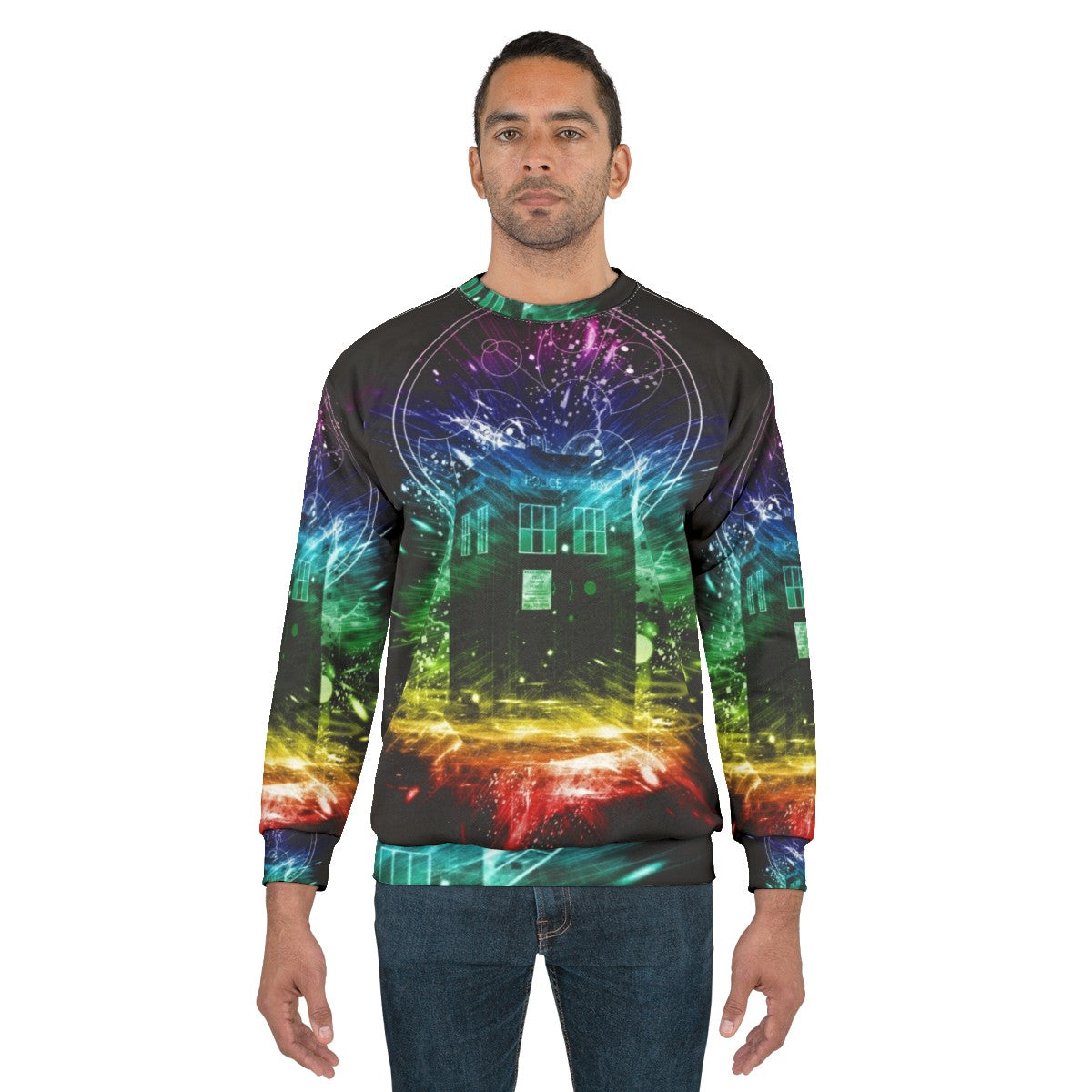 Time Storm Rainbow Doctor Who Inspired Sweatshirt - men