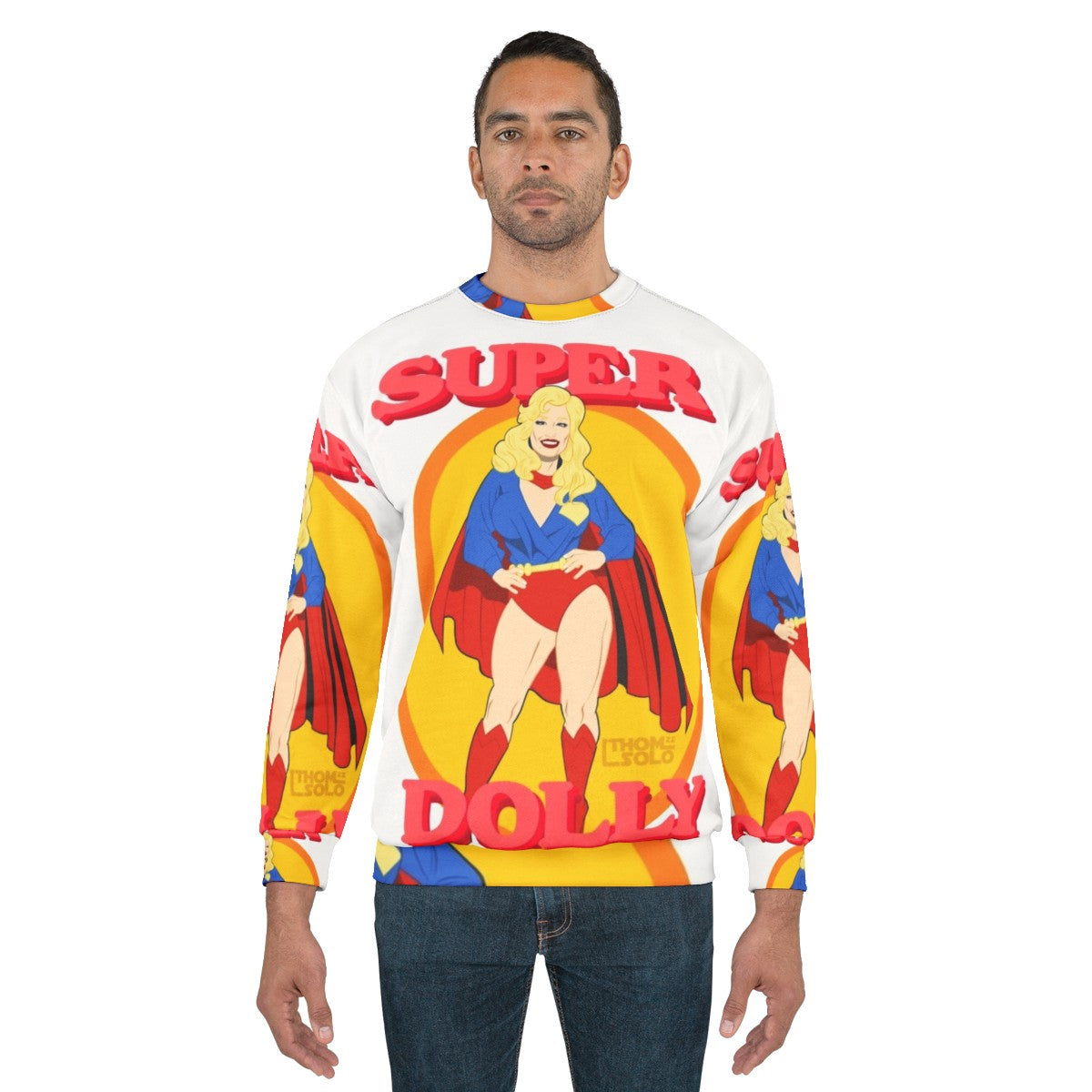 Dolly Parton inspired superhero sweatshirt - men