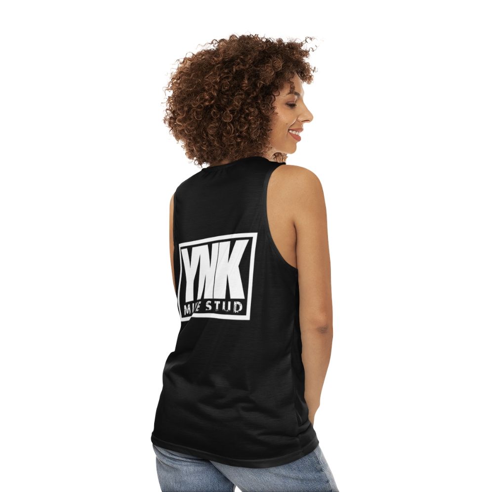 YNK Mike Stud Inspired White Unisex Tank Top - women back