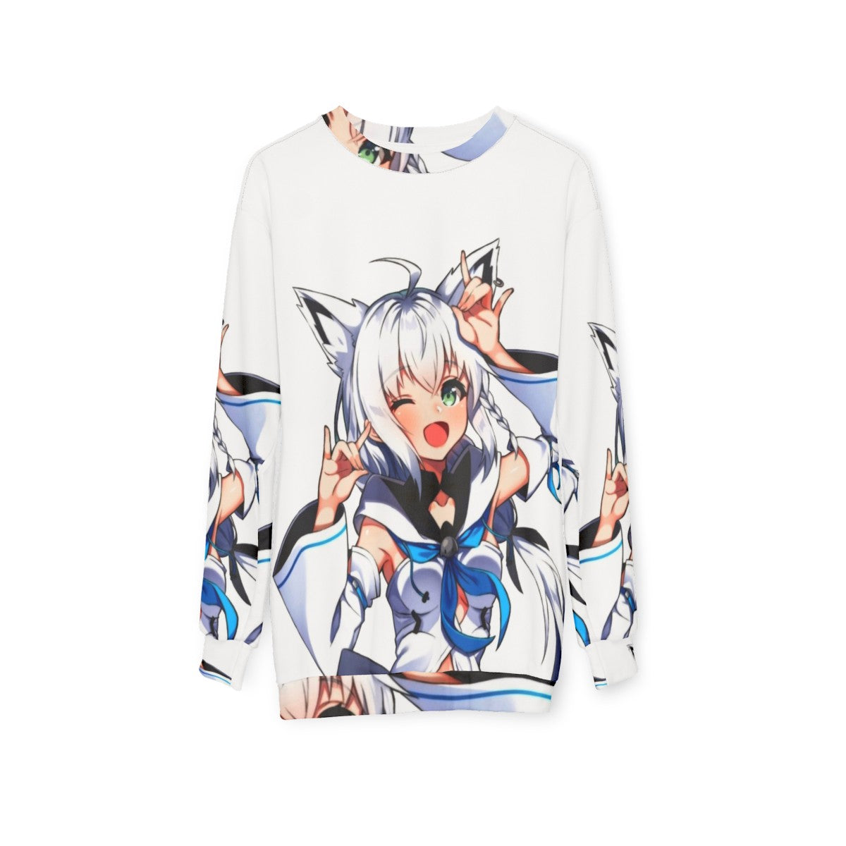 Shirakami Fubuki Hololive Virtual Youtuber Anime Sweatshirt - hanging