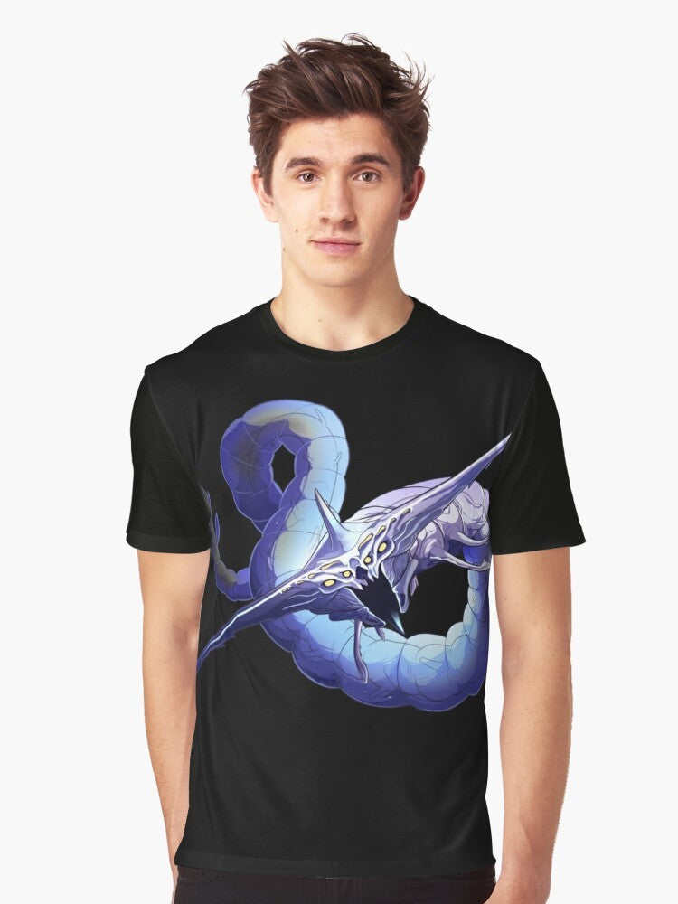 Ghost Leviathan from the video game Subnautica featured on a graphic t-shirt design. - Men